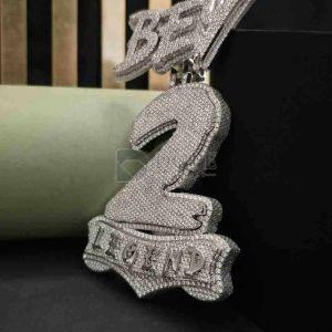 Iced Out 2 Number Diamond Pendant