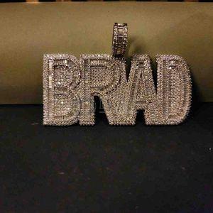 Iced Out Custom Brad Hip Hop Diamond Pendant