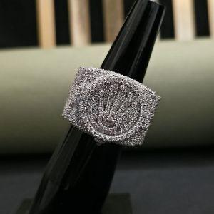 IGI Certified 18KT Silver Plated Crown Shape Hip Hop Diamond Ring
