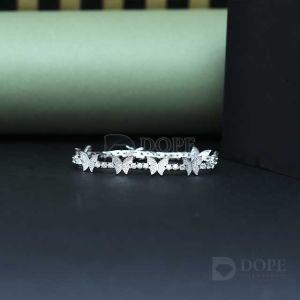Ladies 925 Sterling Silver Butterfly Diamond Bracelet