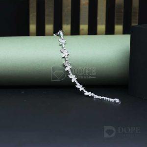 Ladies 925 Sterling Silver Butterfly Diamond Bracelet