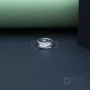 Unisex Round Double Row Diamond Band