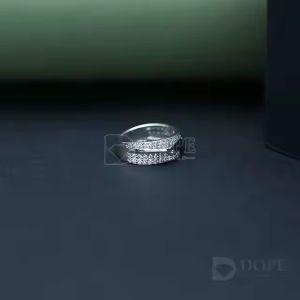 Unisex Round Double Row Diamond Band