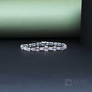 Ladies Exclusive Emerald Purple Diamond Bracelet