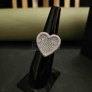 Ladies Heart Shape Design Hip Hop Moissanite Diamond Ring