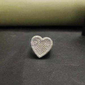 Ladies Heart Shape Design Hip Hop Moissanite Diamond Ring