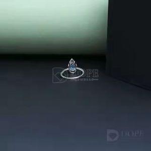 Ladies Pear Cut Ocean Blue Diamond Ring