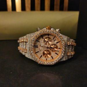 Latest Look Unique Chronograph Moissanite Diamond Watch