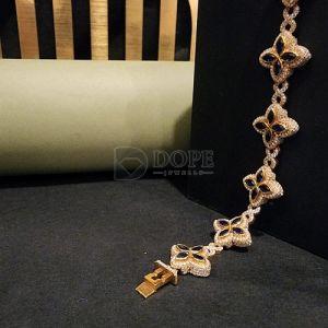 Luxury Golden Sterling Silver Ladies Diamond Bracelet