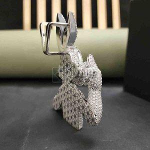 Luxury Stainless Steel Moissanite Bunny Full Ice Out Charm Diamond Pendant