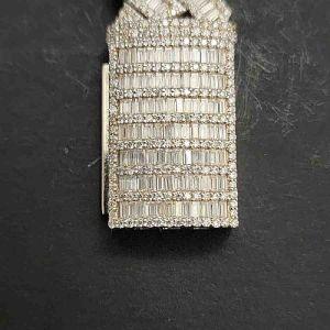 Men Stylish Hip Hop 925 Sterling Silver Diamond Cuban Chain