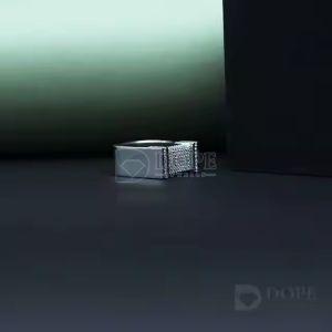 Mens 18kt Solid Gold Ice Out Lab Grown Diamond Ring