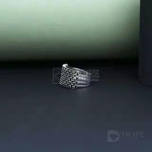 Mens Black Round Moissanite Diamond Iced Out Ring