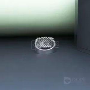 Mens Black Round Moissanite Diamond Iced Out Ring