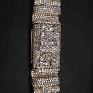 Mens Luxury Fully Iced Out Rose Gold Plated Diamond Cuban Chain