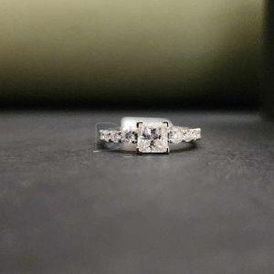 Pretty Princess Cut Moissanite Diamond Ring