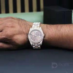 Round Dial Premium Diamond Fashion Watch with Quartz Movement