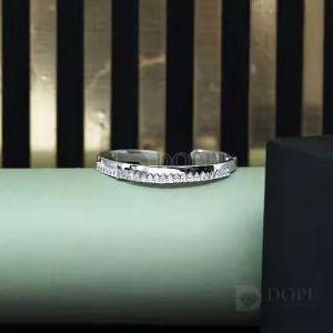 Single Line Pear Lab Grown Diamond Stiff Bracelet