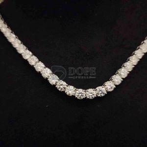 Unisex 925 Sterling Silver Hip Hop Style Diamond Cuban Chain