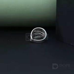 Unisex 925 Sterling Silver Twisted Iced Out Mossianite Diamond Ring