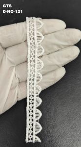 White Embroidered Polyester GPO Lace