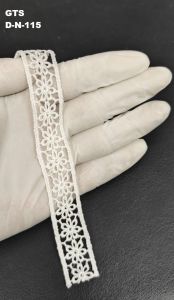 White Fine Floral Design Polyester GPO Lace
