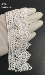 White Floral Embroidery GPO Lace Border