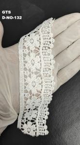 White Heavy Floral Border GPO Lace