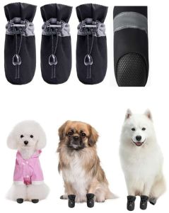 Dog Boots Protector Anti-Slip Upgraded Black Shoes