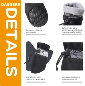 Dog Boots Protector Anti-Slip Upgraded Black Shoes