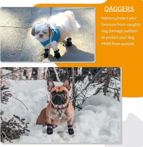 Dog Boots Protector Anti-Slip Upgraded Black Shoes