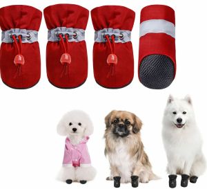 Dog Boots Protector Anti-Slip Upgraded Dog Sole Shoes with Reflective Straps Design All Dog Breed