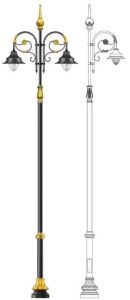 7m Aluminium Decorative Lighting Pole