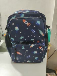 Soft Fabric Blue Printed Kids School Bag