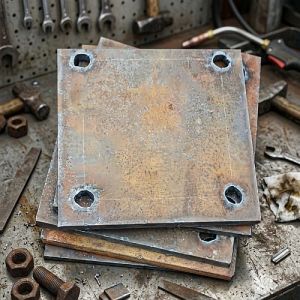 9x9 Inch Industrial Mild Steel Base Plate
