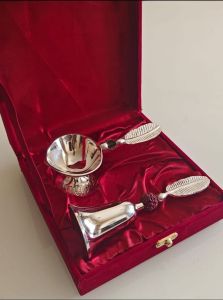Aluminium Rudraksh Bell Diya Set