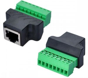 RJ45 Female 8 Pin Screw Terminal Adapter