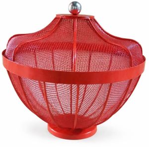 Red Stylish Metal Fruit Basket