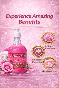 1L Trideva Rose Liquid Soap Gel