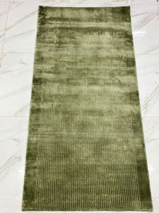 Olive Green Handwoven Runner Rug