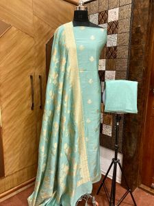 Banarasi Dyeable Chinon Silk Suit