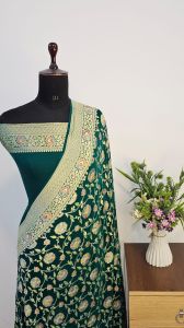 Pure Khaddi Georgette Handloom Banarasi Saree