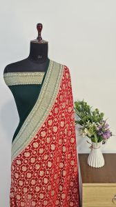 Banarasi Pure Khaddi Georgette Bandhani Silk Saree