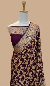Pure Banarasi Chiffon Silk Brushdye Silk Saree