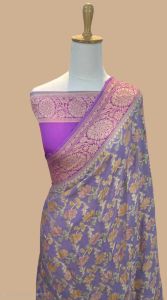 Pure Banarasi Chiffon Silk Brushdye Silk Saree