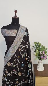Pure Banarasi Chiffon Silk Brushdye Silk Saree