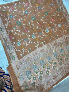 Pure Banarasi Chiffon Silk Brushdye Silk Saree