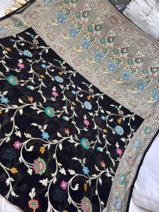 Pure Banarasi Chiffon Silk Brushdye Silk Saree