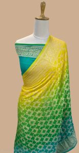 Dual Shade Banarasi Pure Chiffon Silk Saree