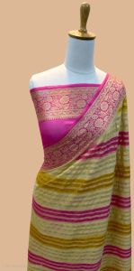 Dual Shade Banarasi Pure Chiffon Silk Saree